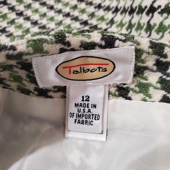 Talbots VTG Wool Houndstooth Straight Pencil Skirt Womens Size 12 Retro Academia - Picture 8 of 11